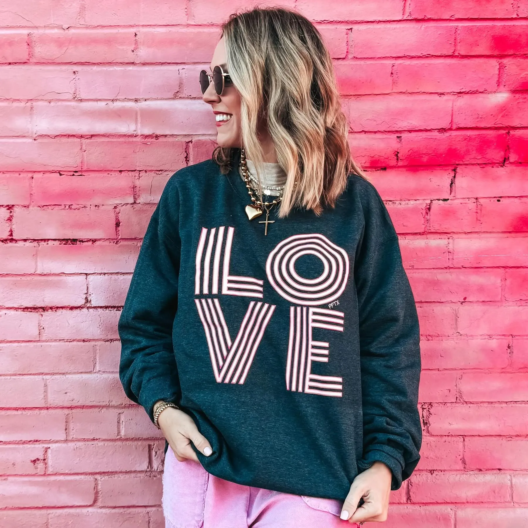 {RETRO LOVE} Heather Charcoal Sweatshirt