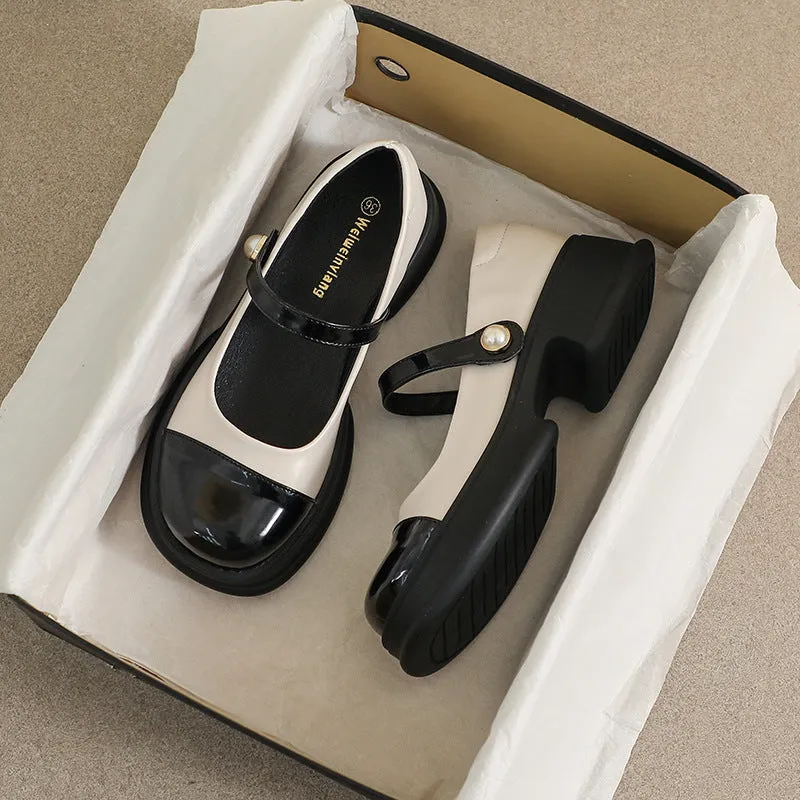 Retro Thick-soled Mary Jane Shoes for Women with Soft Soles
