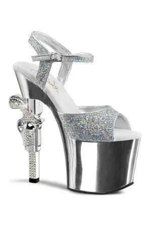 REVOLVER-709G Platform Sandal  | Silver Glitter