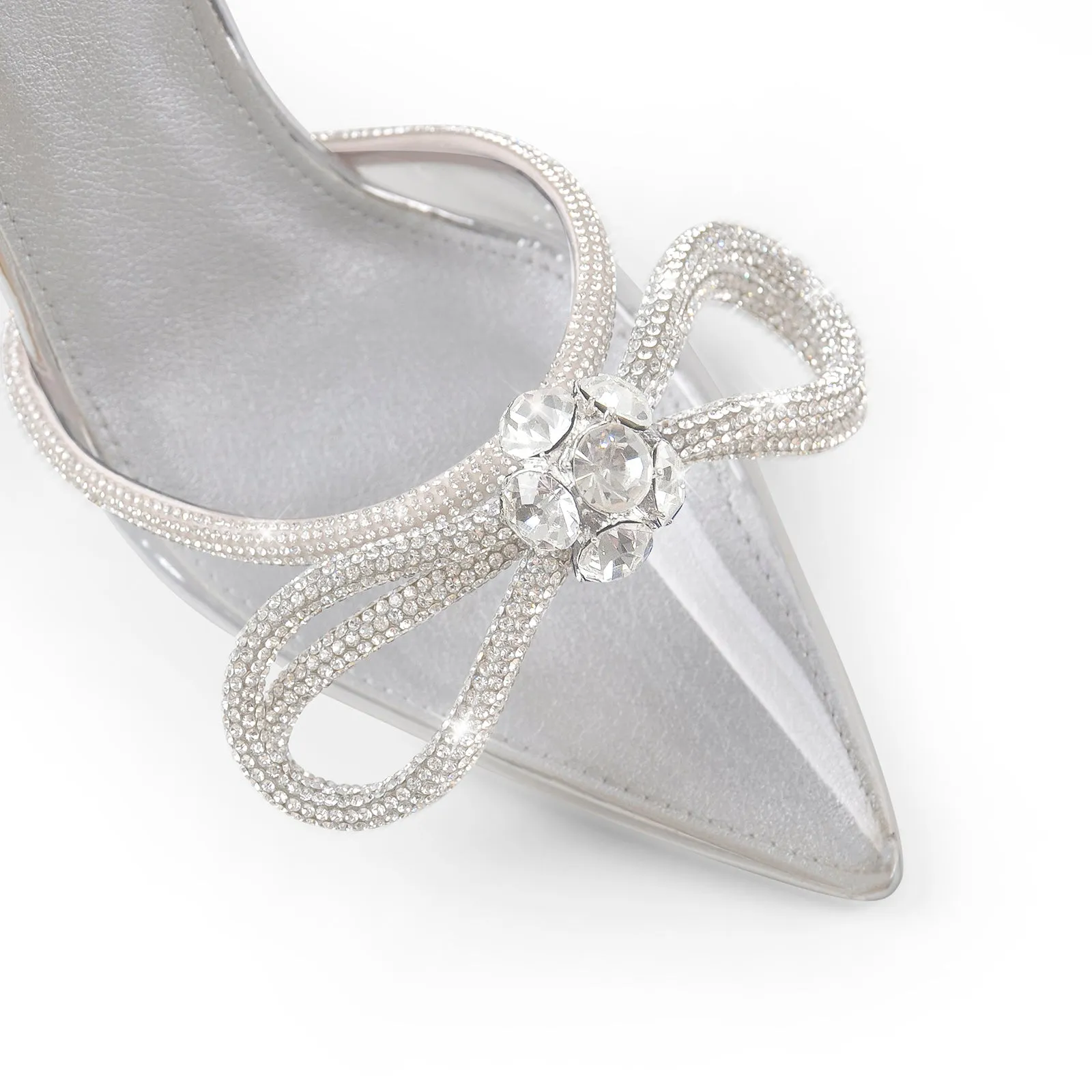 Rhinestone Bow High Heels Sandals