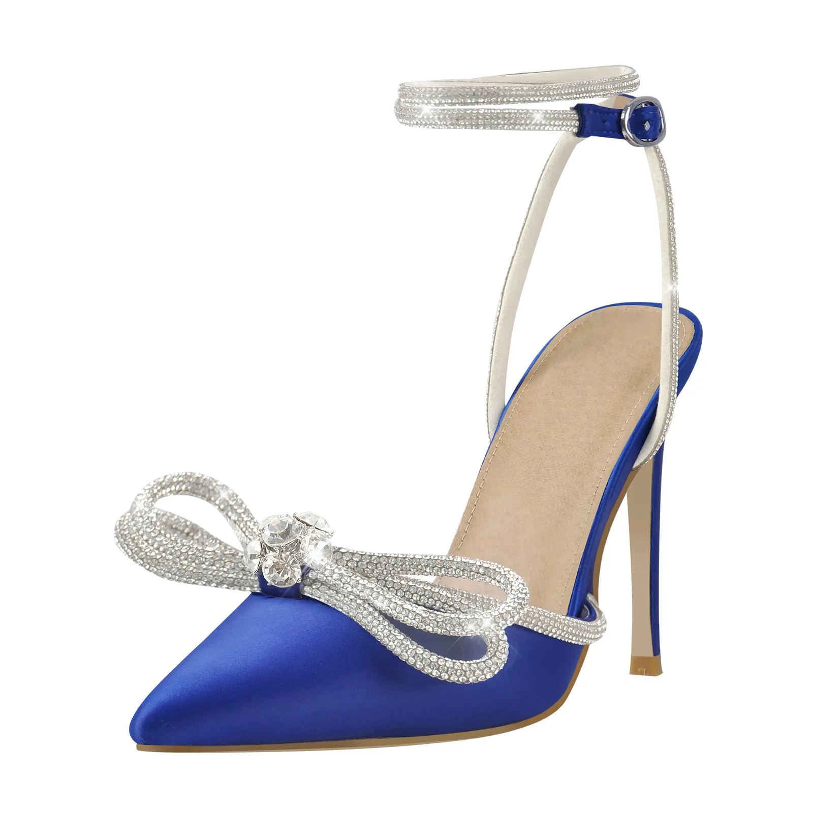 Rhinestone Bow High Heels Sandals