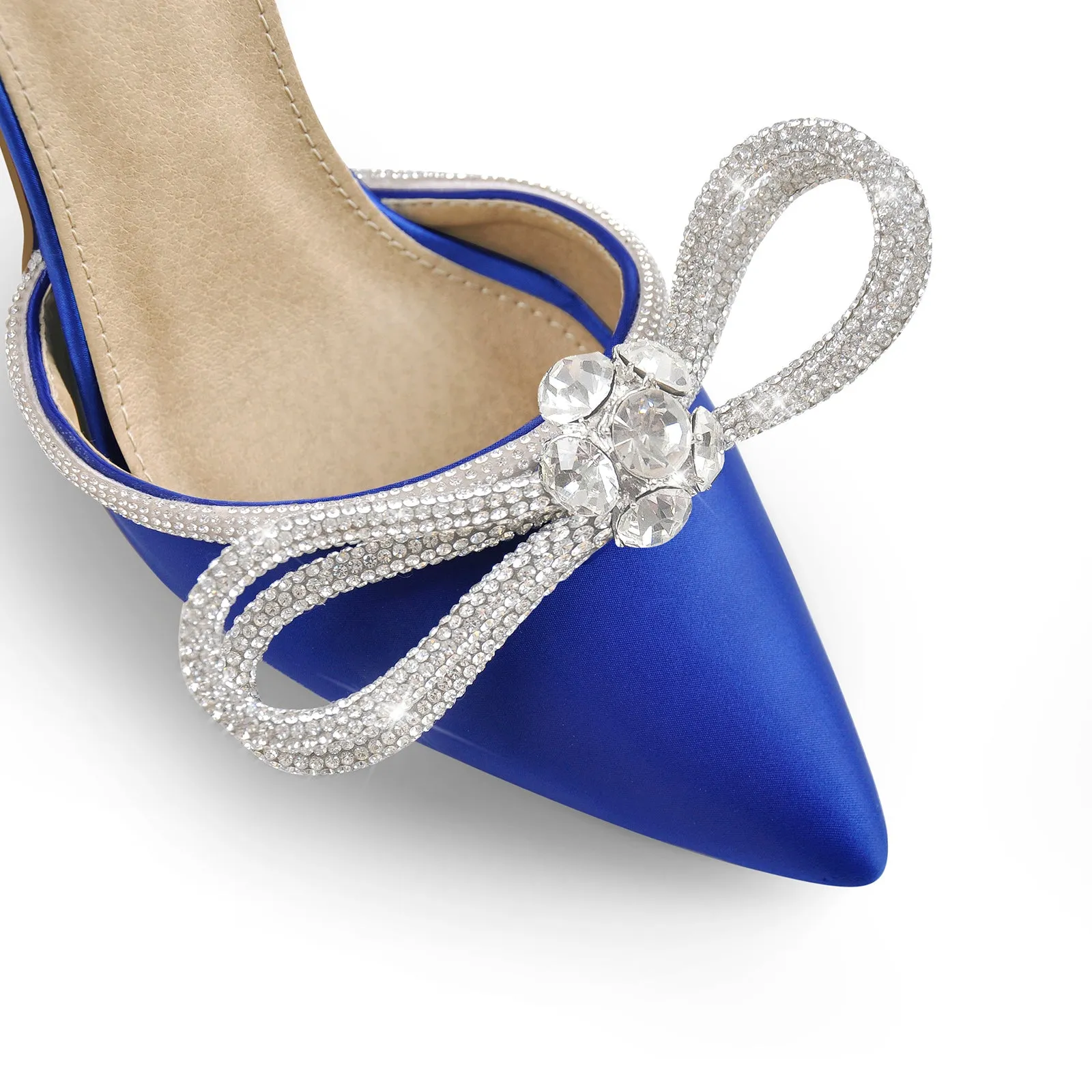 Rhinestone Bow High Heels Sandals