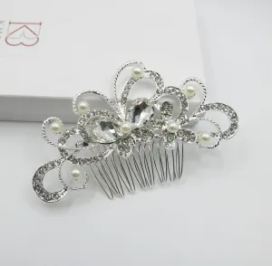 Rhinestone Butterfly Crystal Wedding Hair Comb, Bridal Crystal Butterfly Hairpin Headpiece for Bride