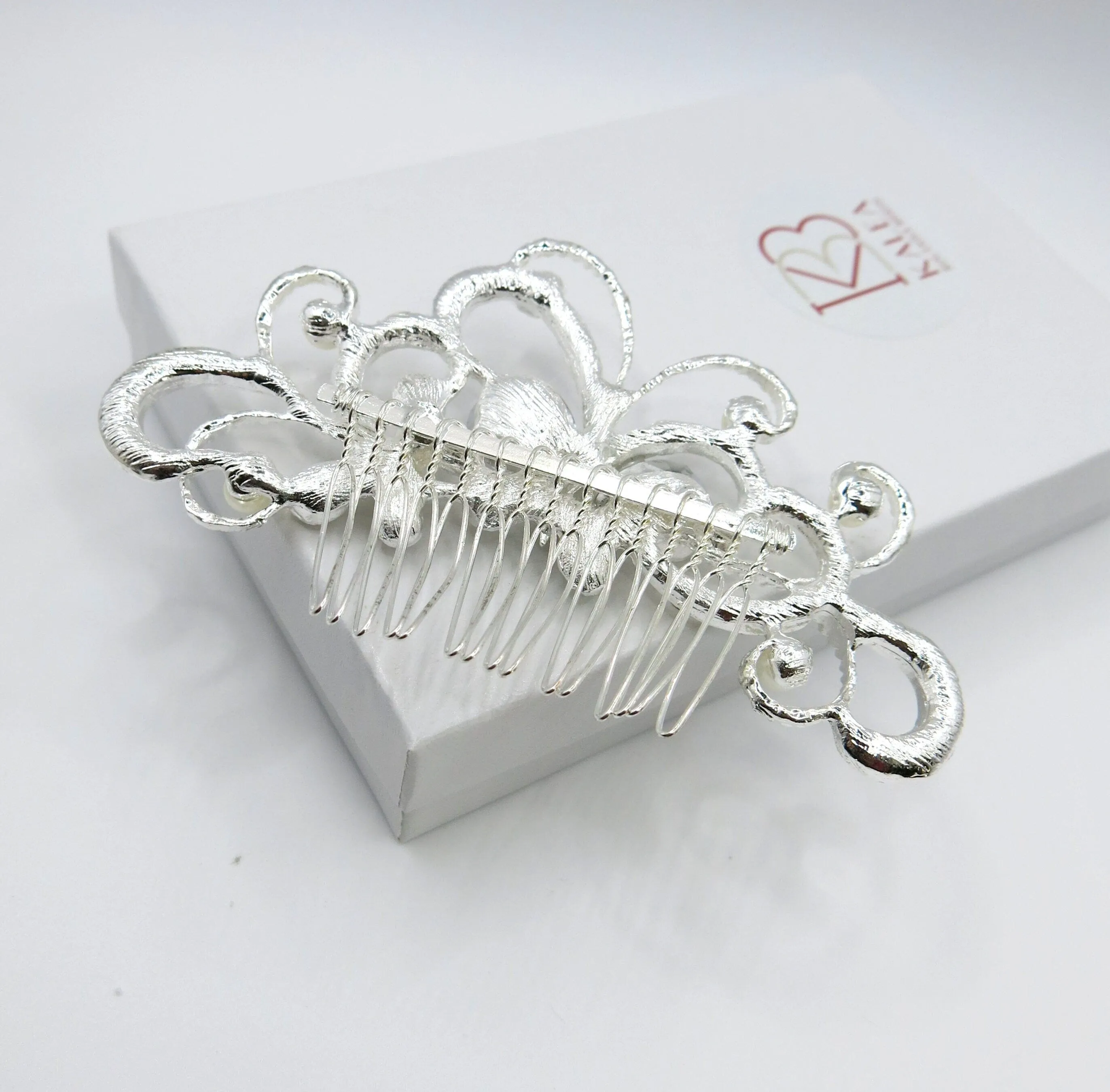 Rhinestone Butterfly Crystal Wedding Hair Comb, Bridal Crystal Butterfly Hairpin Headpiece for Bride