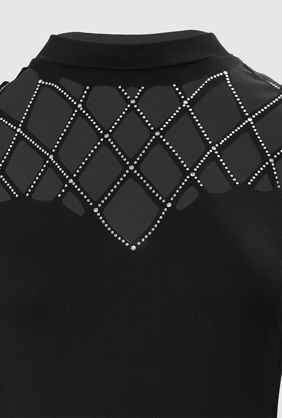 Rhinestone Diamond Cut-Out Top