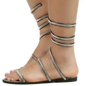 Rhinestone Flat Sandal