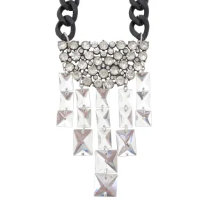Rhinestone moon cluster necklace