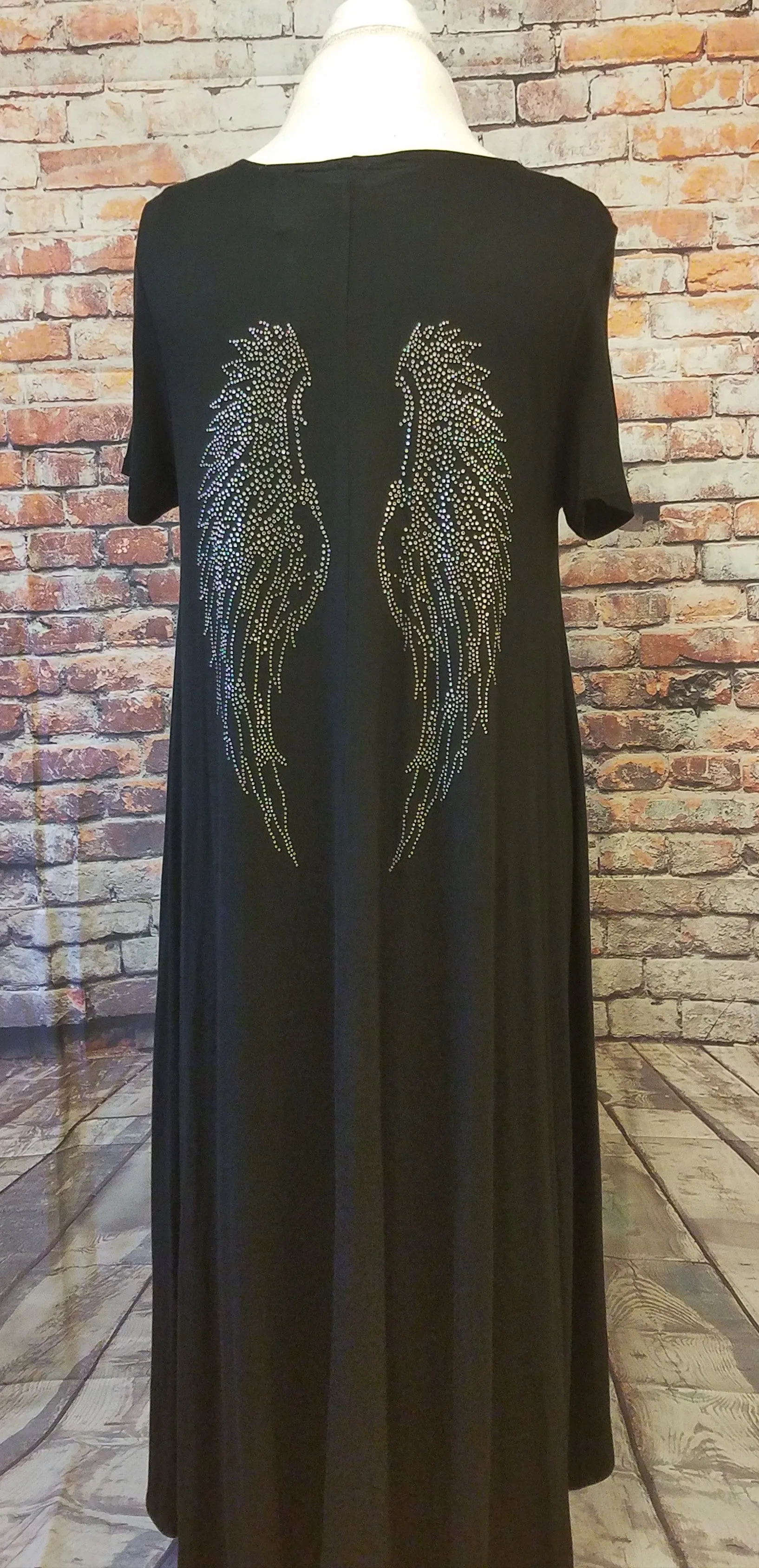 Rhinestone Wing High Low dress
