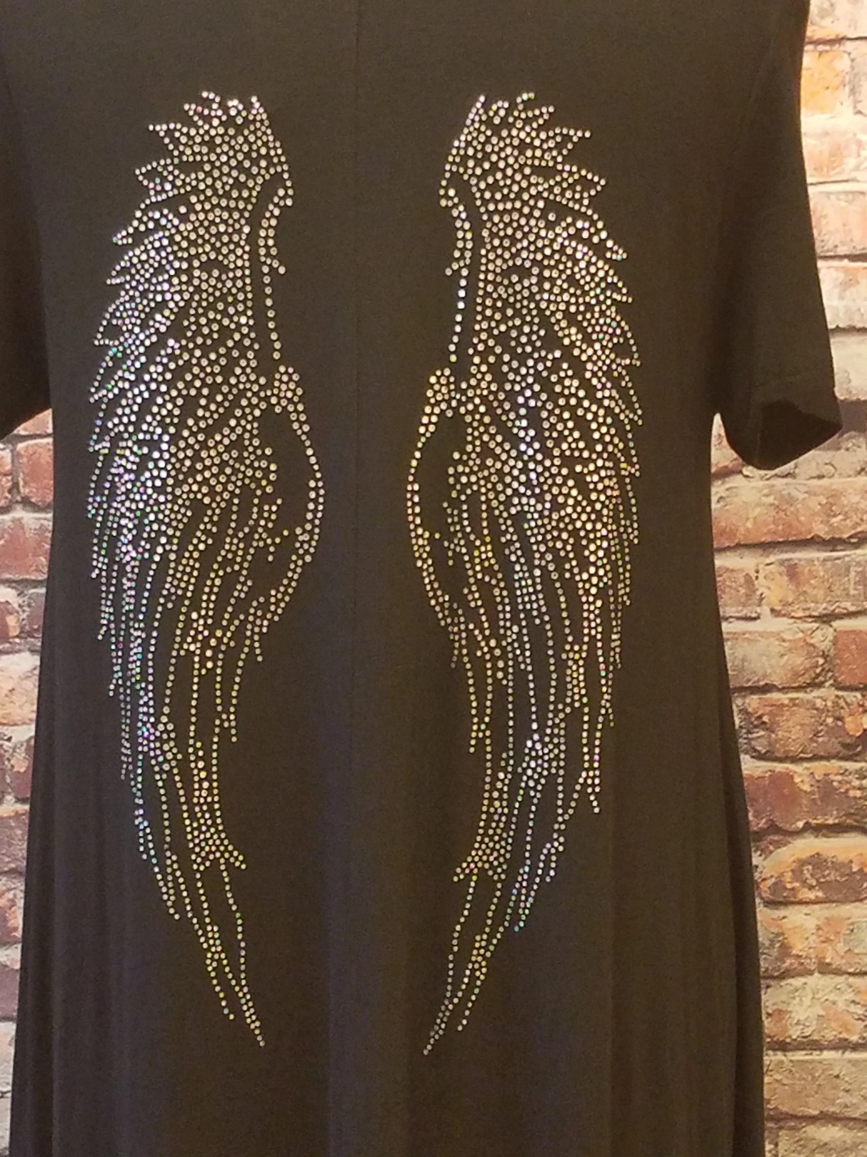 Rhinestone Wing High Low dress