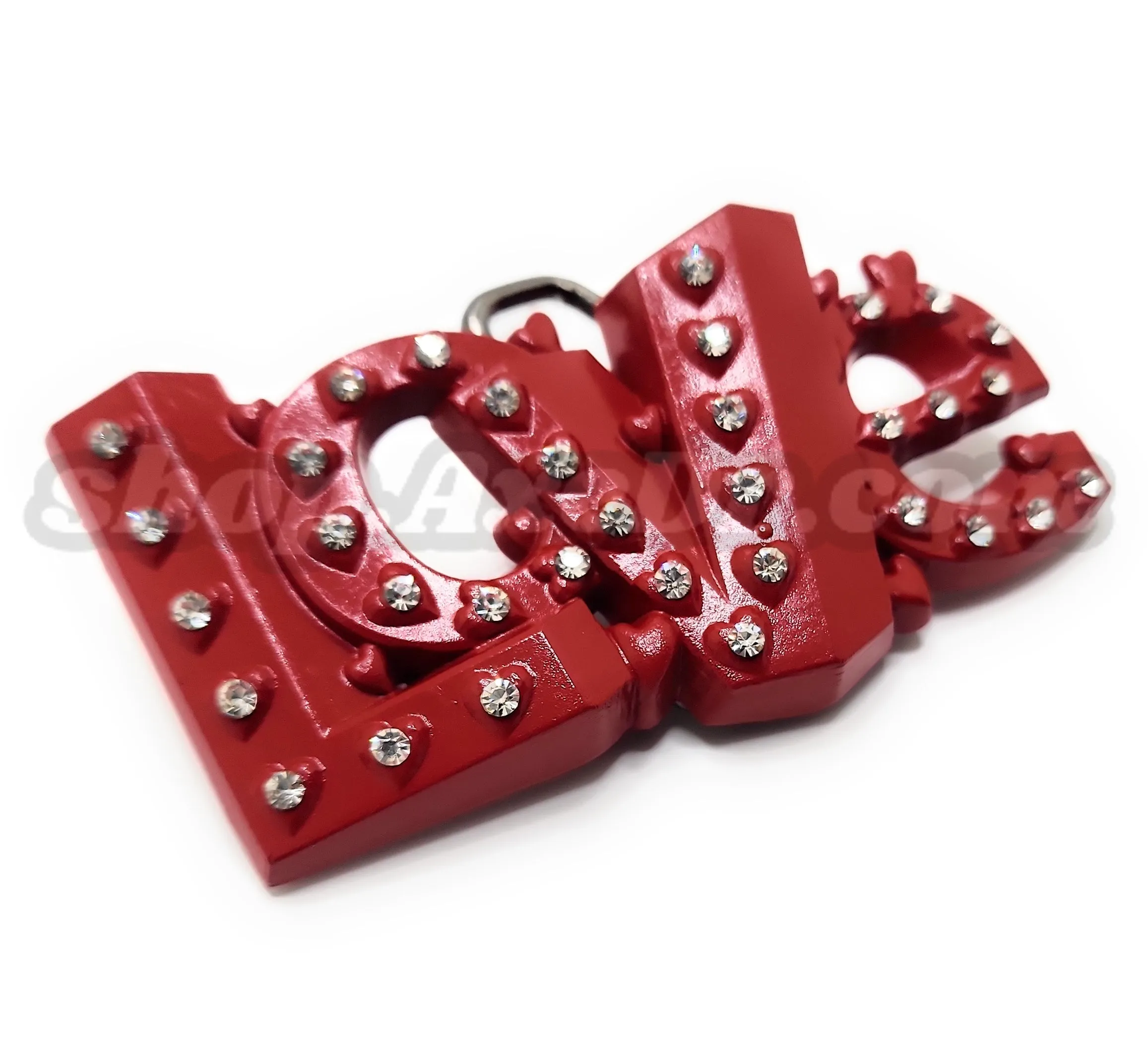 Rhinestones LOVE Belt Buckle