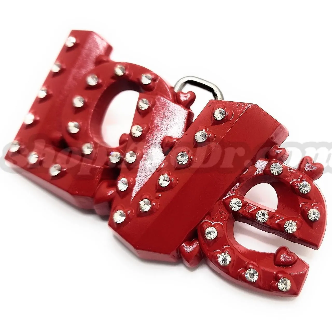 Rhinestones LOVE Belt Buckle