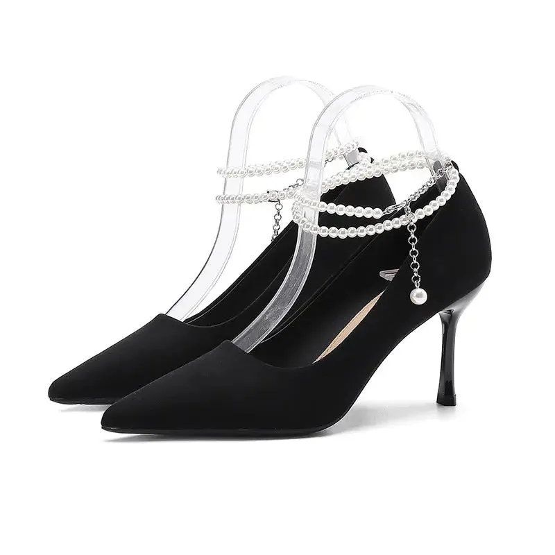 'Riona' Rhinestone Strap Stiletto Heels