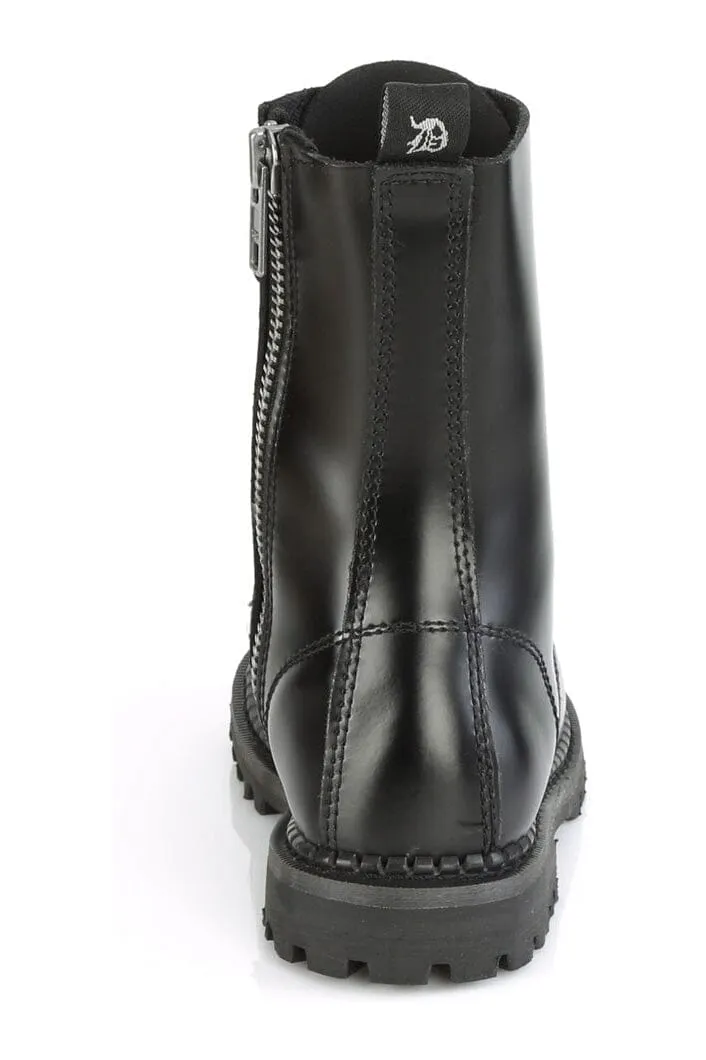 RIOT-10 Black Leather Ankle Boot