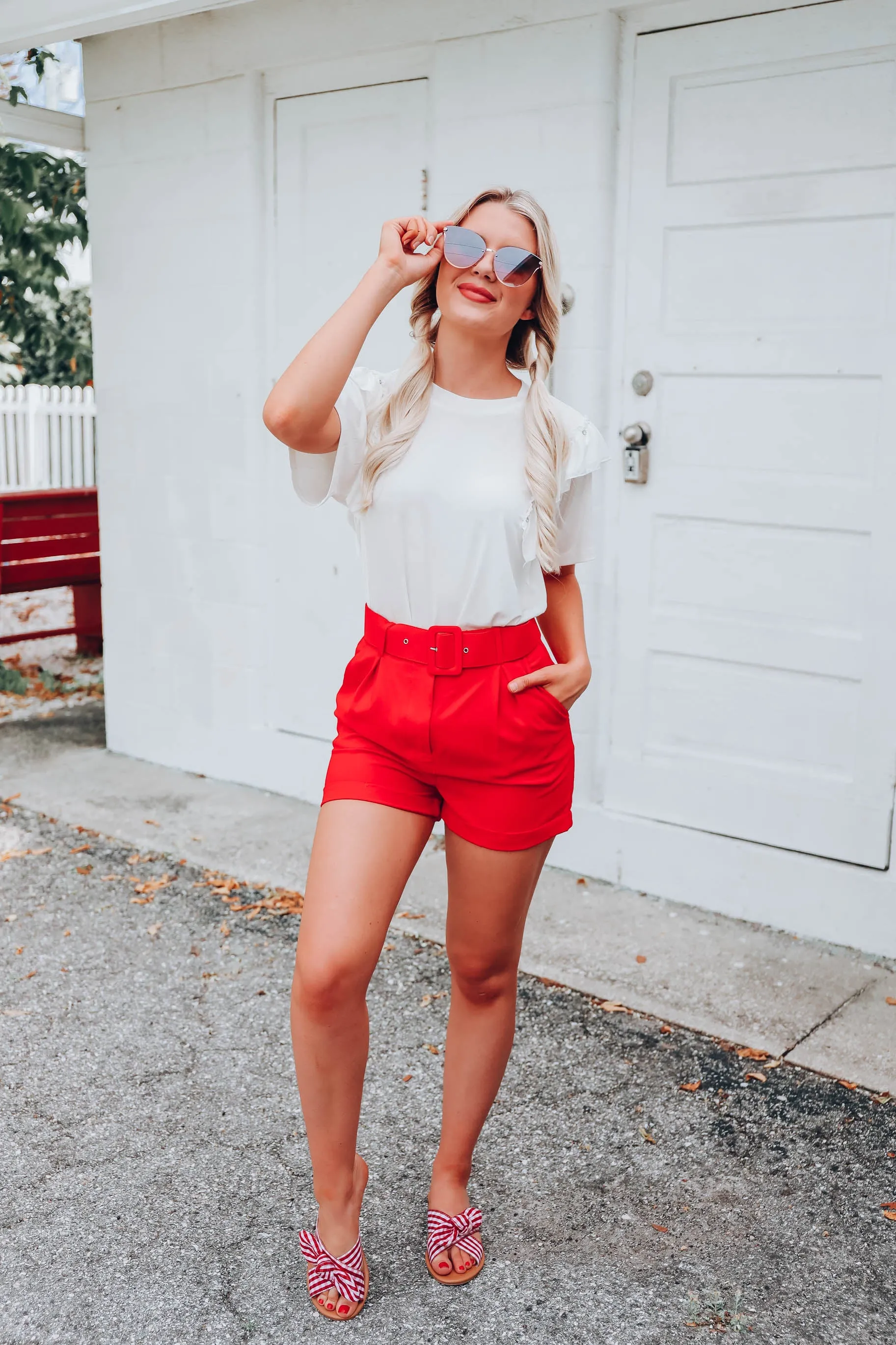 Ruffles and Rhinestones Top -  White