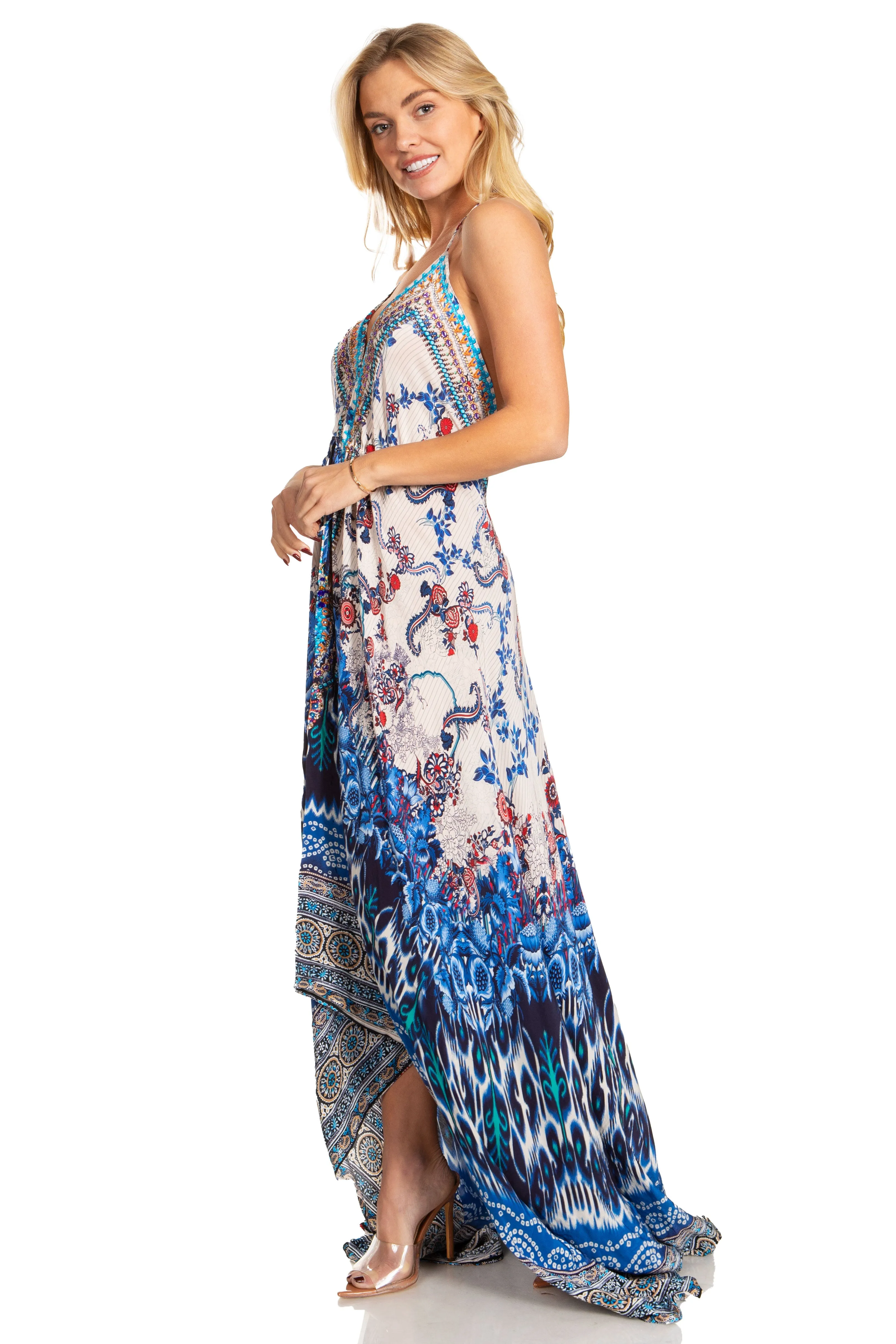Sakkas Lizi 2025 Womens Maxi High-low Halter Handkerchief Long Dress Beach Party