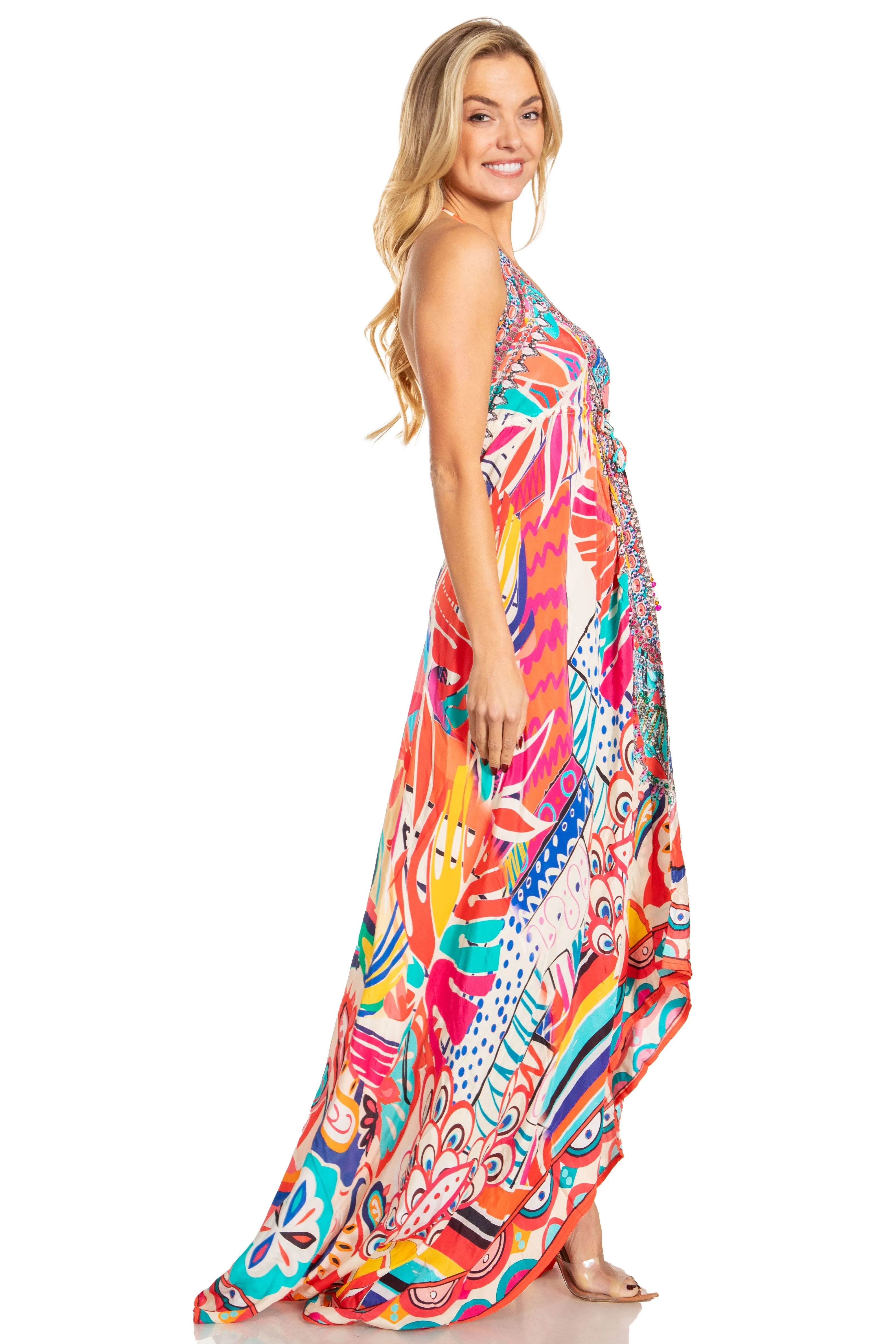 Sakkas Lizi 2025 Womens Maxi High-low Halter Handkerchief Long Dress Beach Party