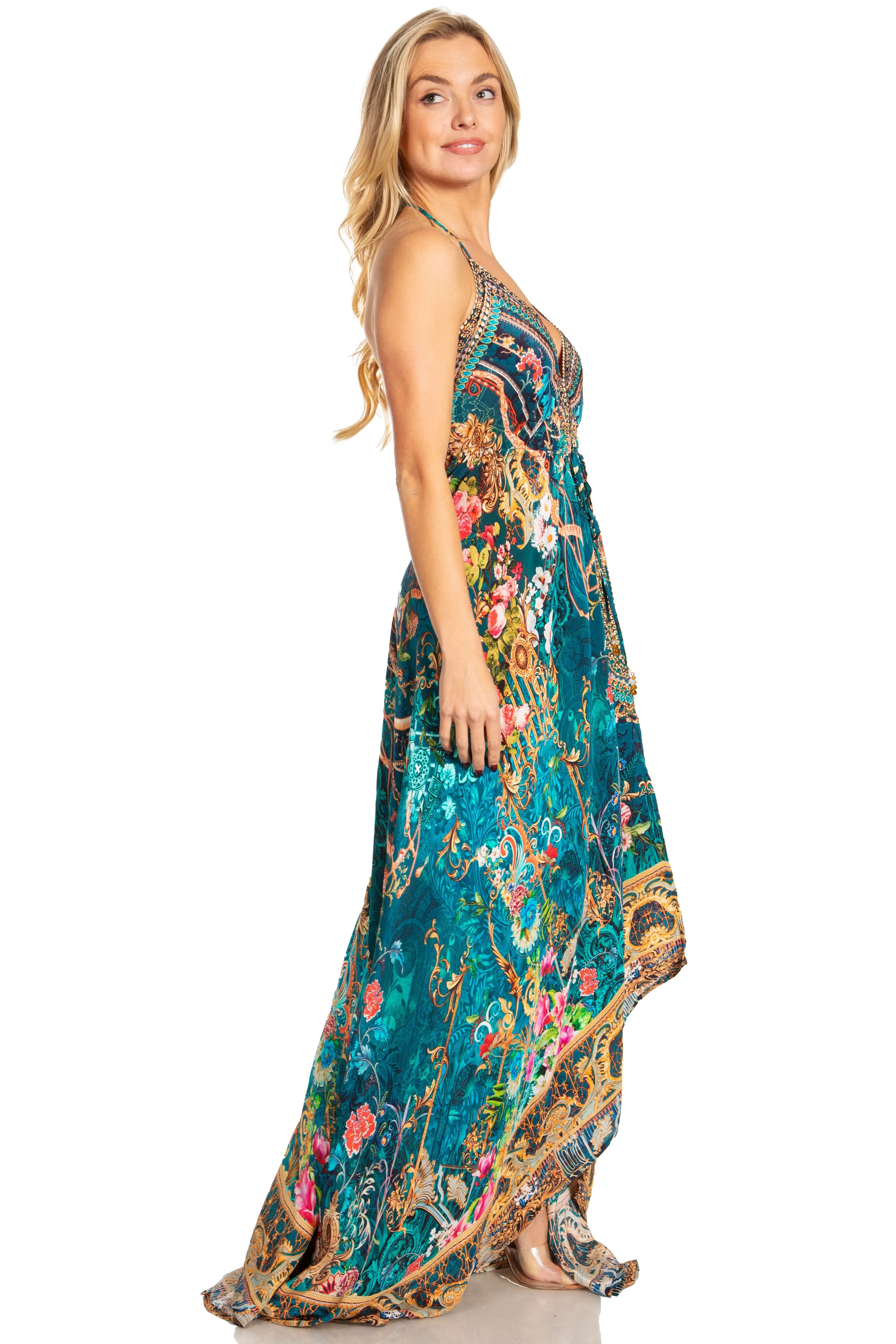 Sakkas Lizi 2025 Womens Maxi High-low Halter Handkerchief Long Dress Beach Party