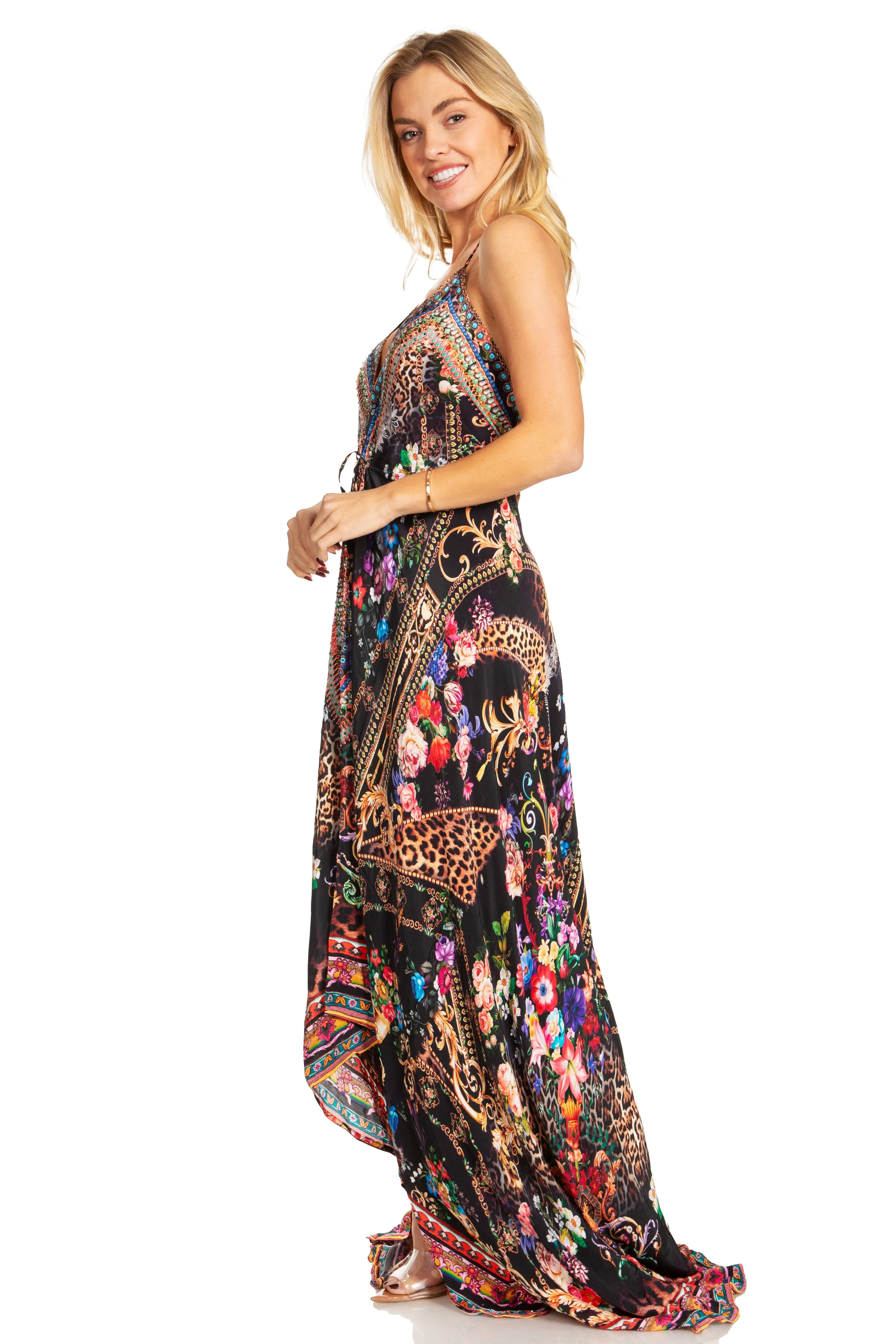 Sakkas Lizi 2025 Womens Maxi High-low Halter Handkerchief Long Dress Beach Party