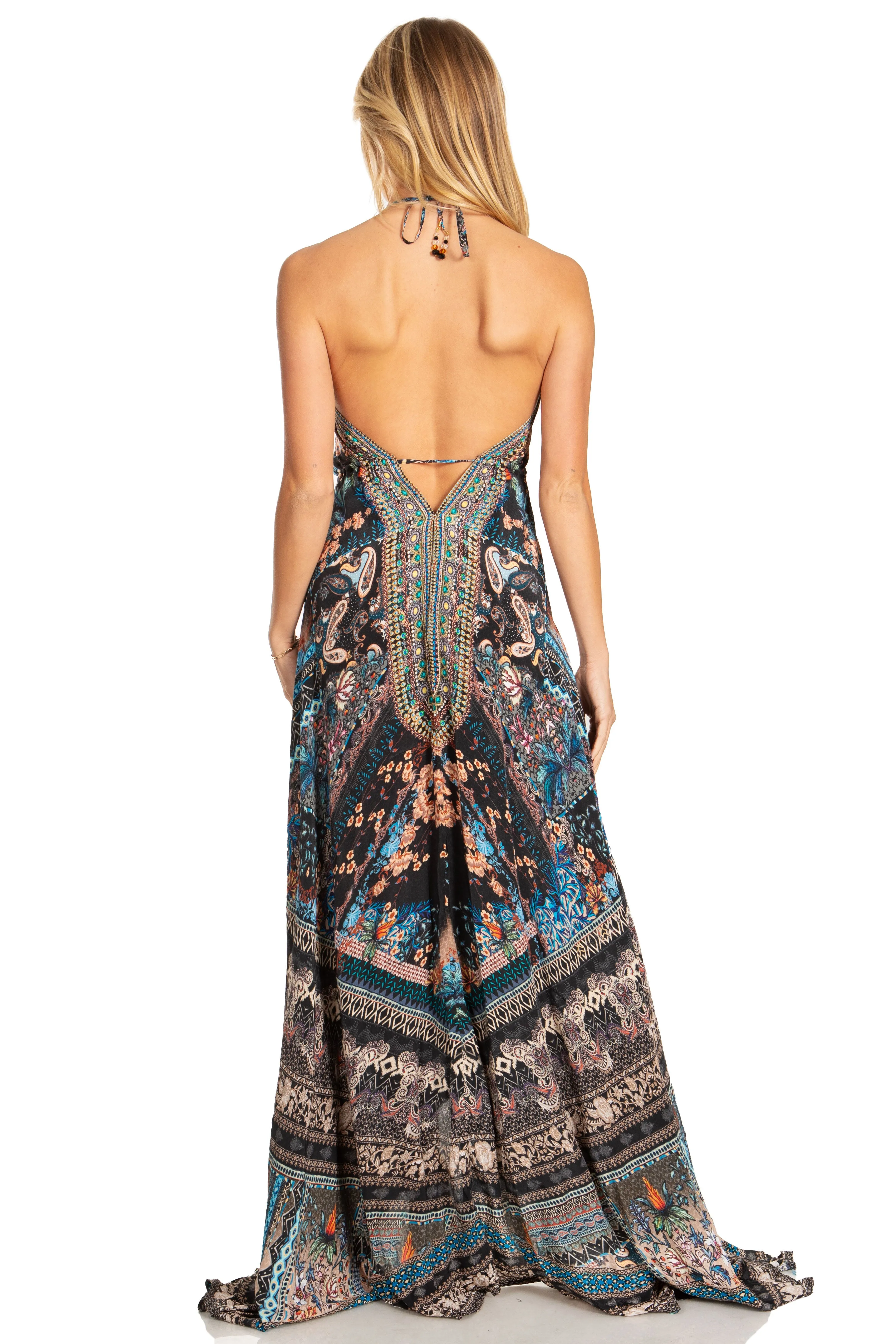 Sakkas Lizi 2025 Womens Maxi High-low Halter Handkerchief Long Dress Beach Party