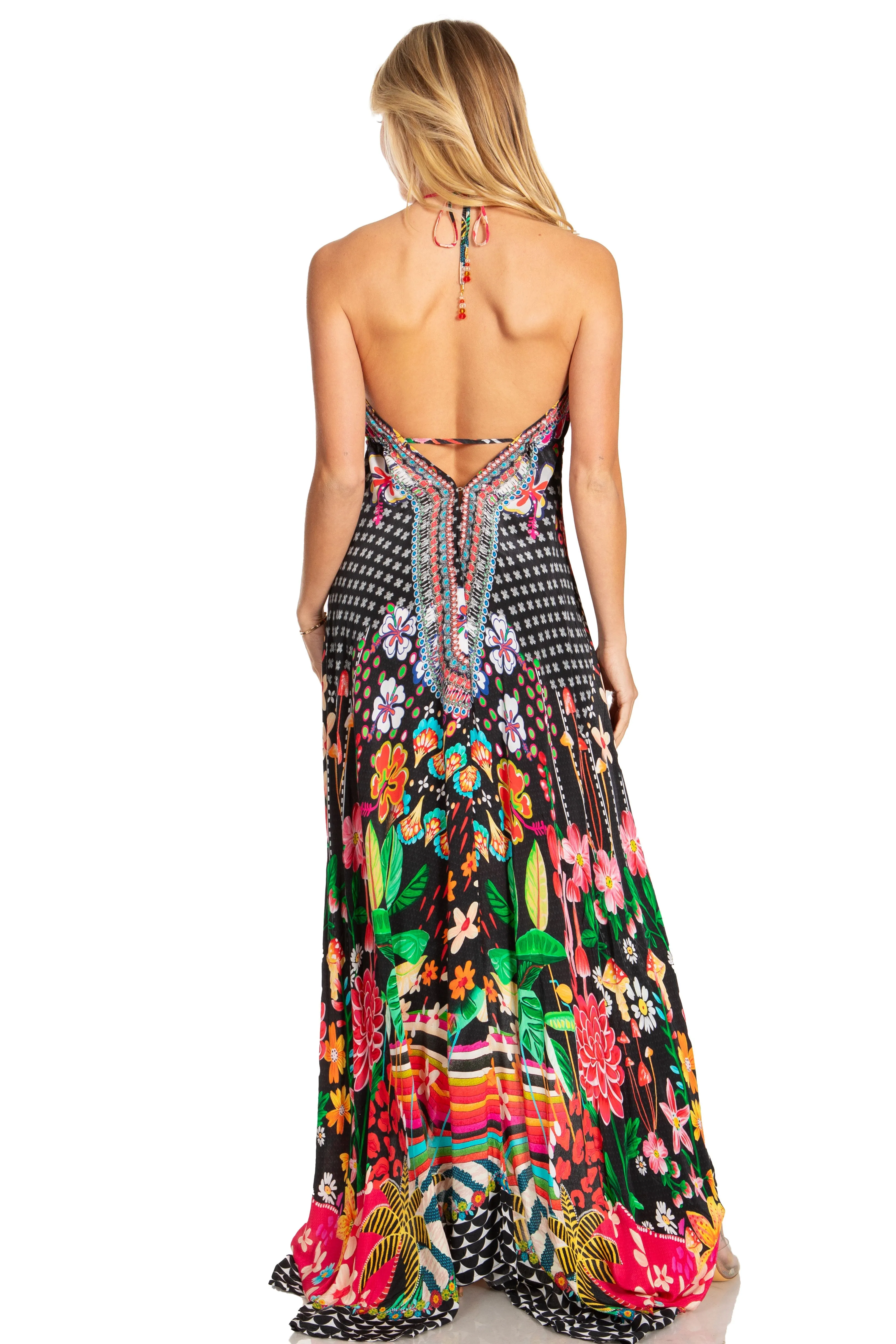 Sakkas Lizi 2025 Womens Maxi High-low Halter Handkerchief Long Dress Beach Party