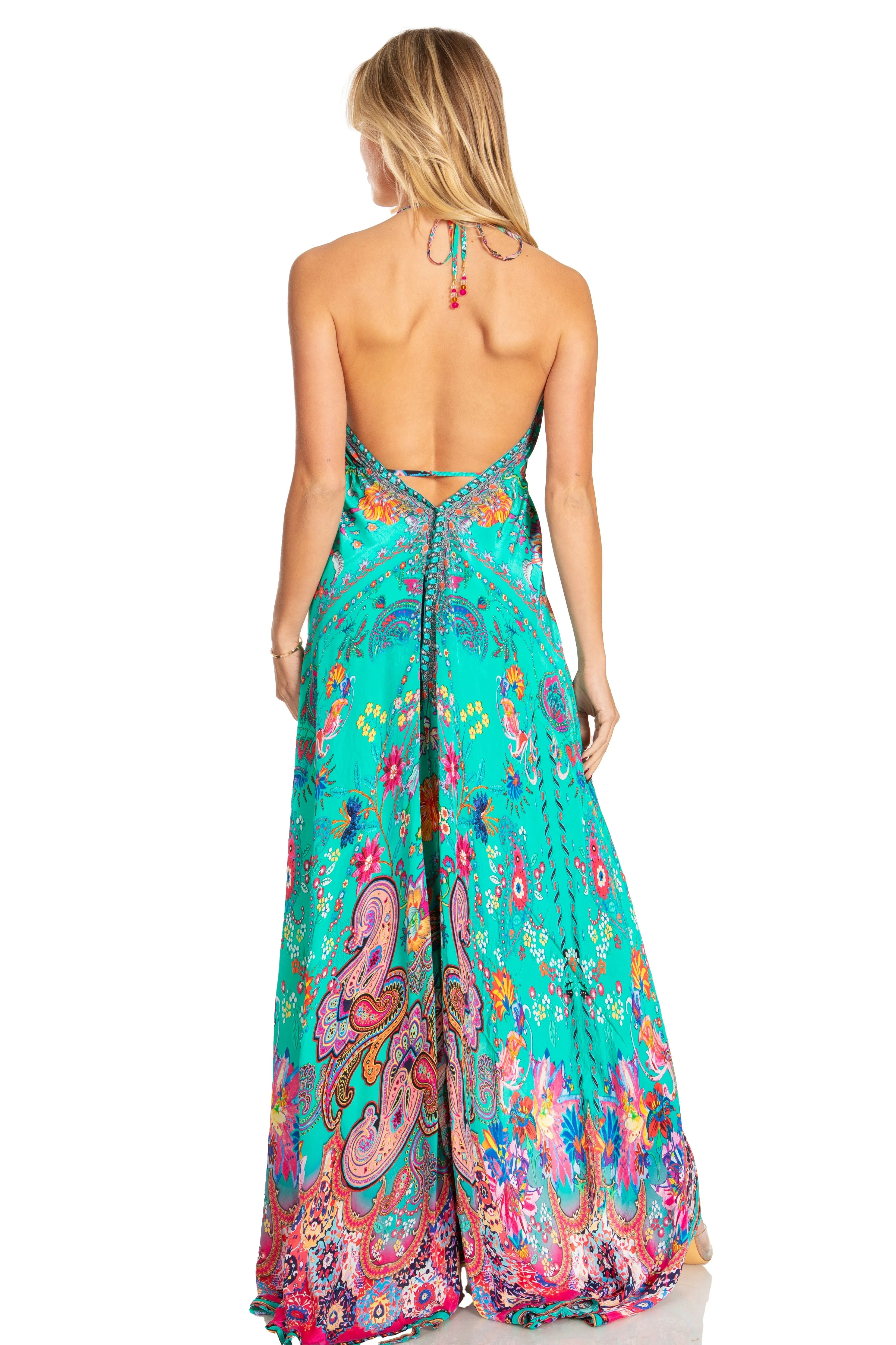 Sakkas Lizi 2025 Womens Maxi High-low Halter Handkerchief Long Dress Beach Party