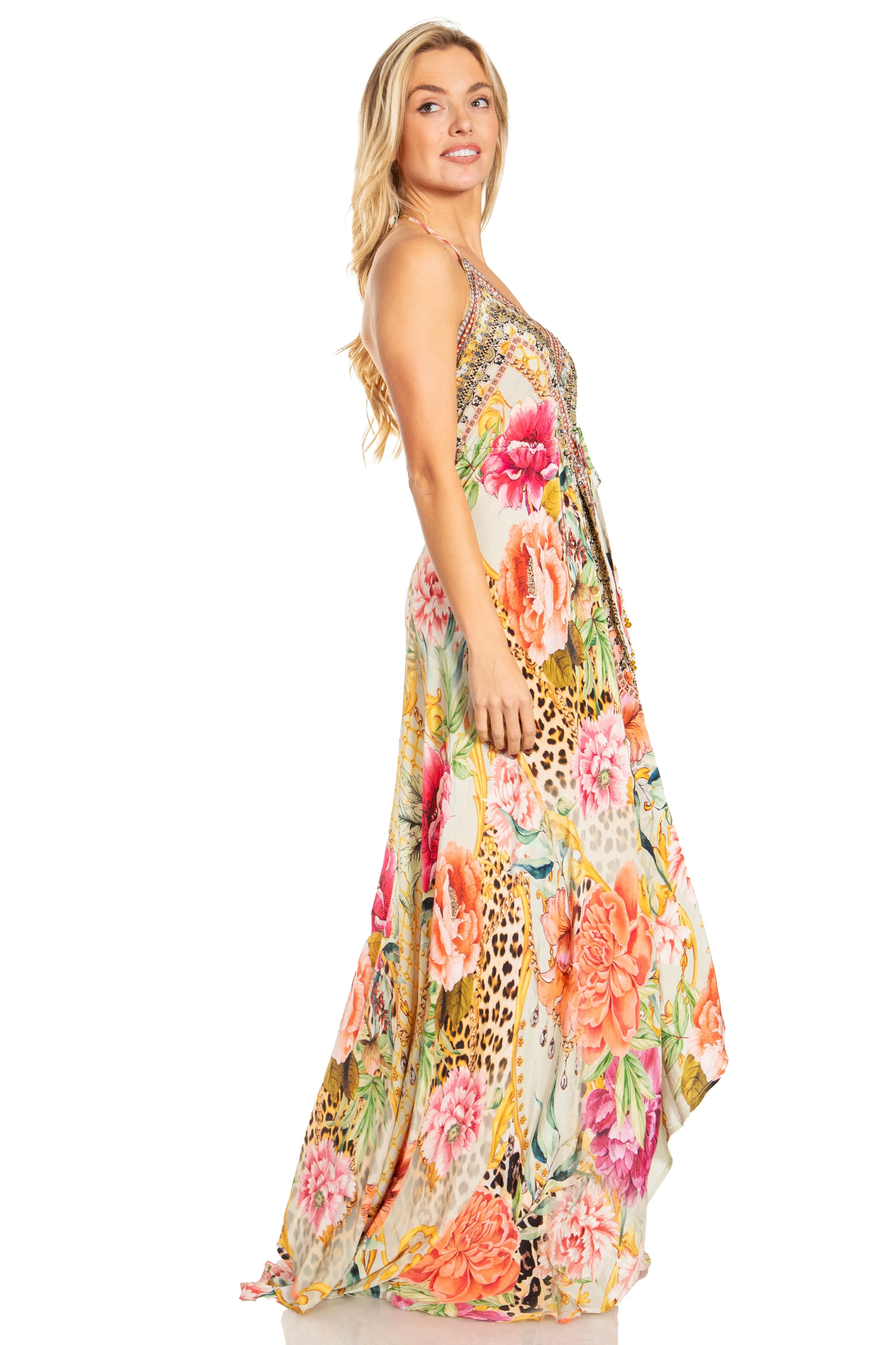Sakkas Lizi 2025 Womens Maxi High-low Halter Handkerchief Long Dress Beach Party