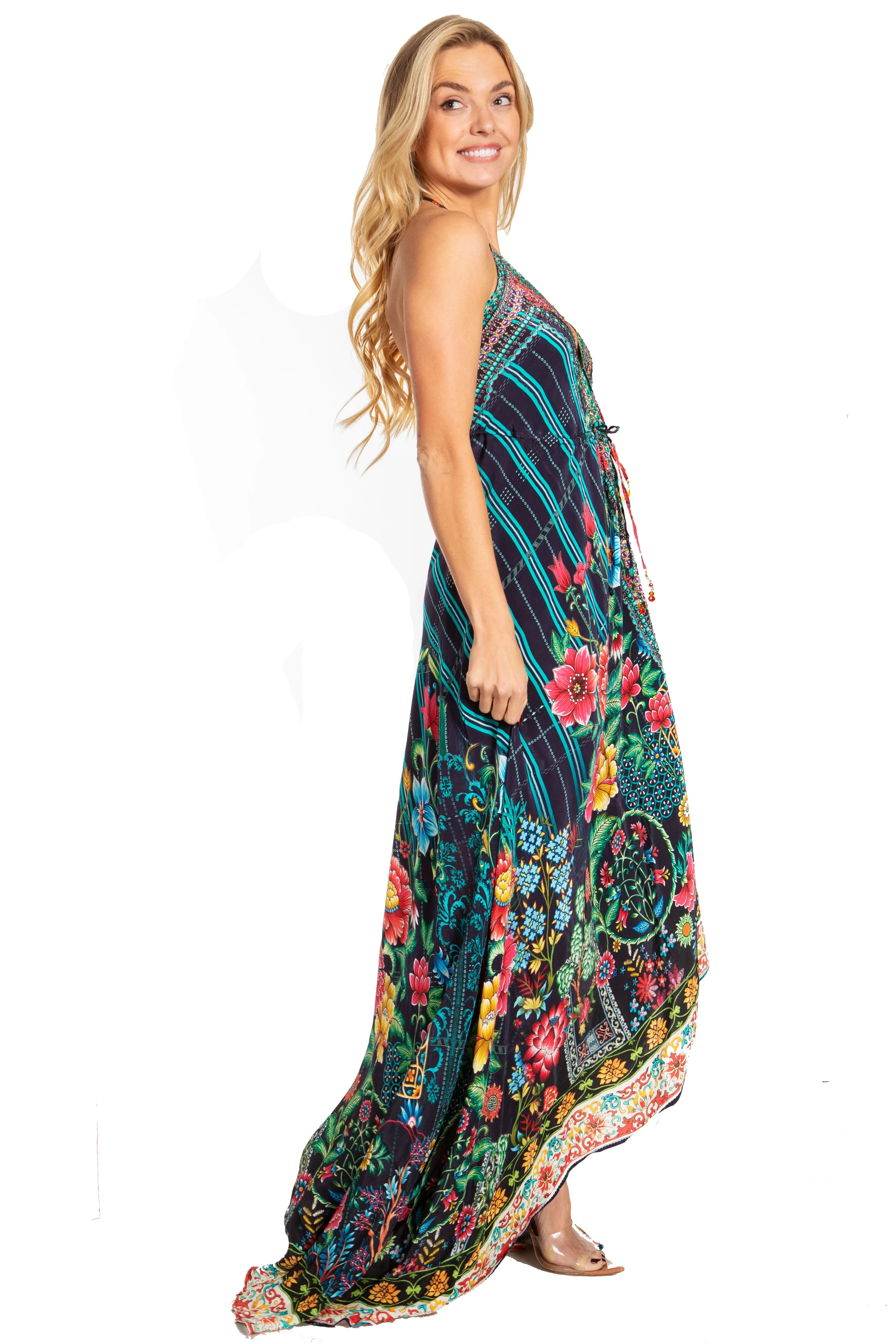 Sakkas Lizi 2025 Womens Maxi High-low Halter Handkerchief Long Dress Beach Party
