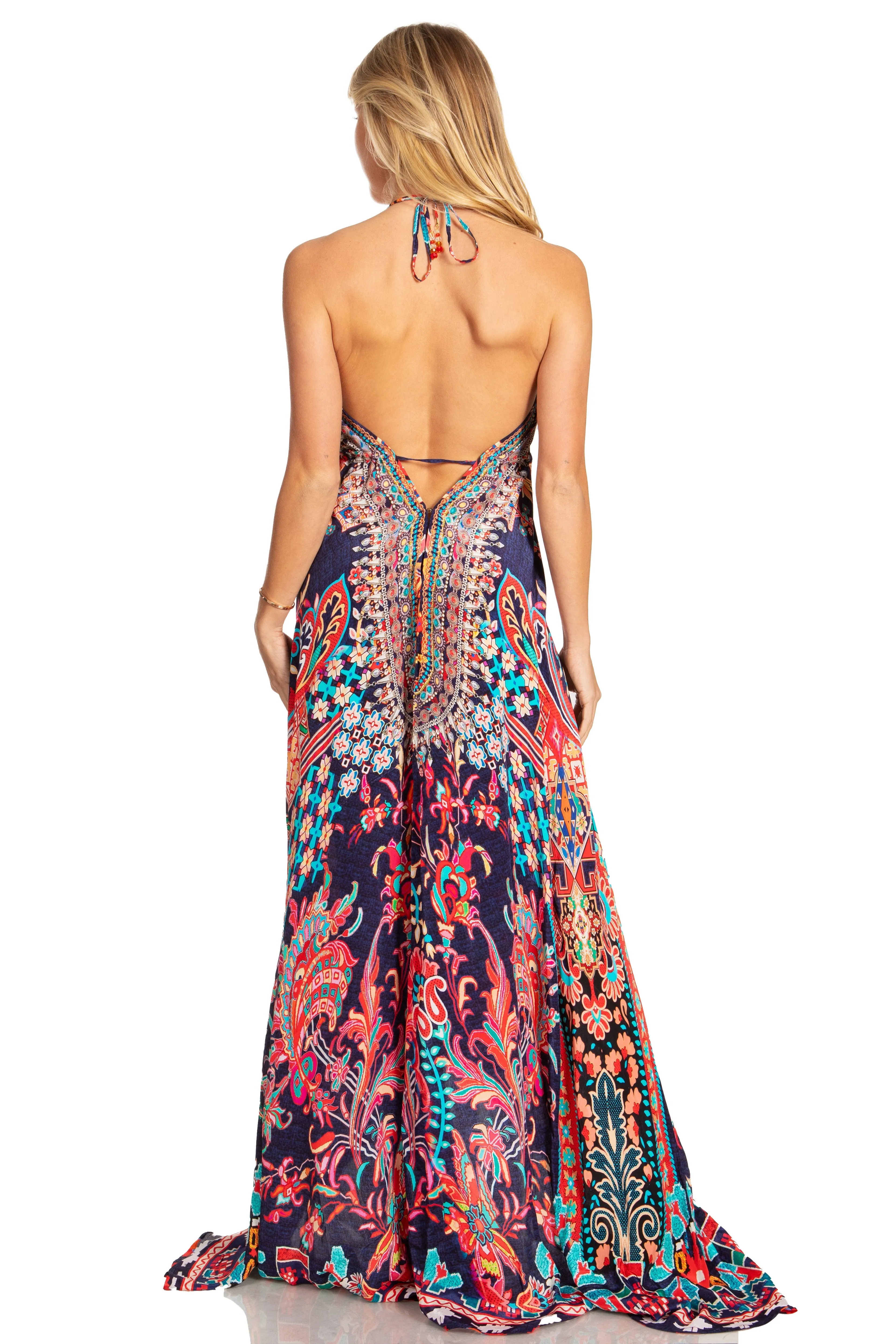 Sakkas Lizi 2025 Womens Maxi High-low Halter Handkerchief Long Dress Beach Party