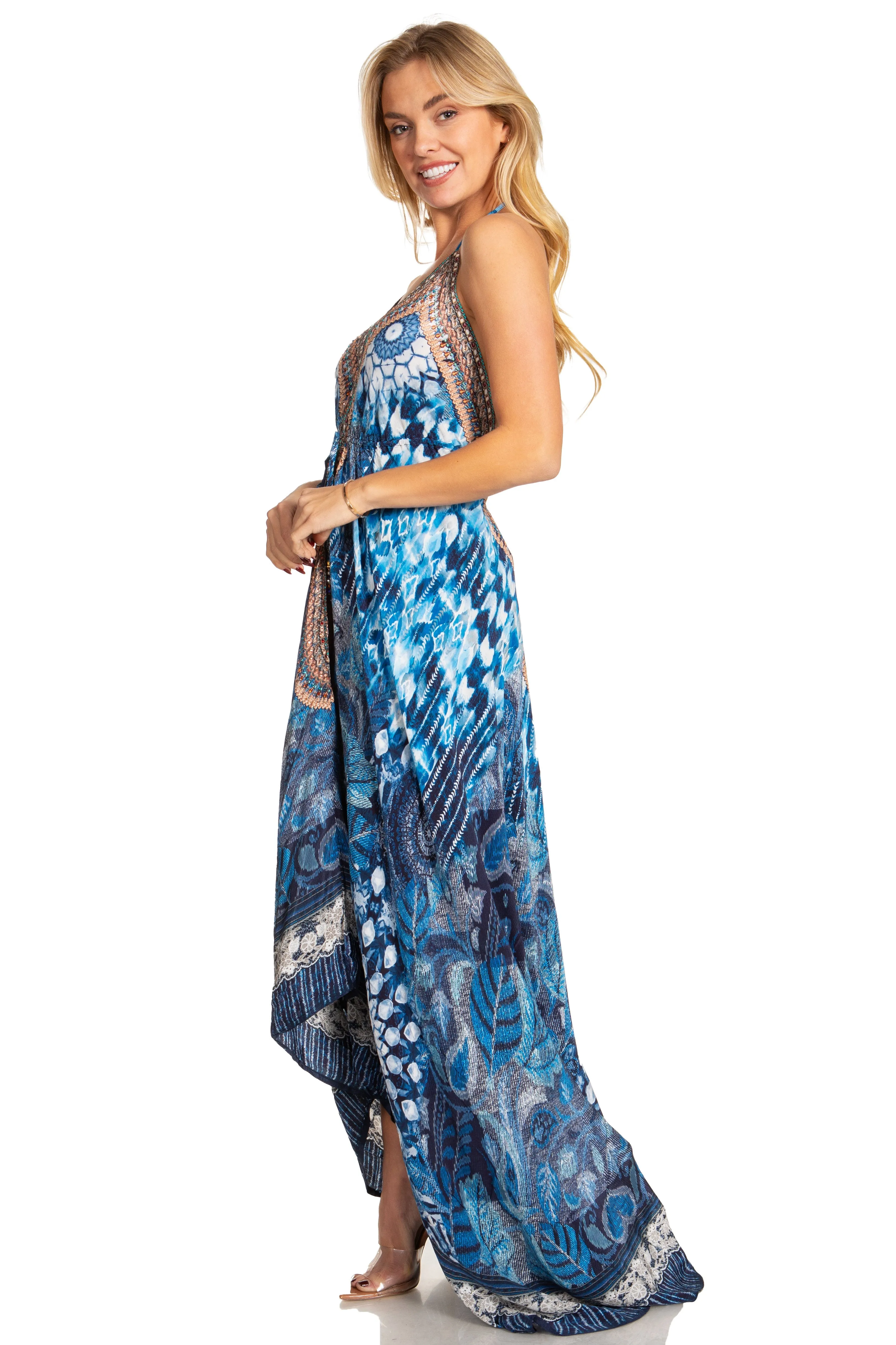 Sakkas Lizi 2025 Womens Maxi High-low Halter Handkerchief Long Dress Beach Party