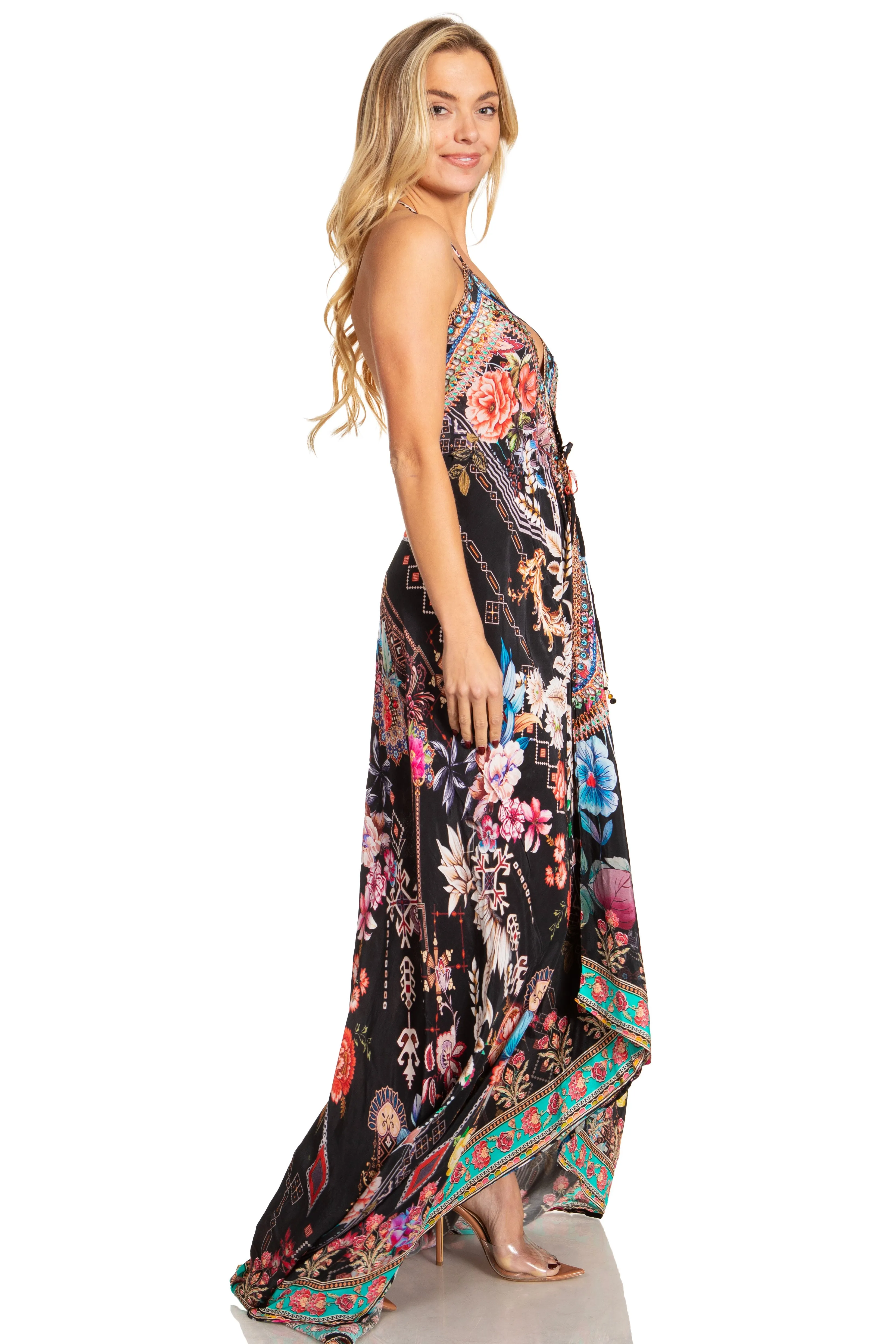 Sakkas Lizi 2025 Womens Maxi High-low Halter Handkerchief Long Dress Beach Party