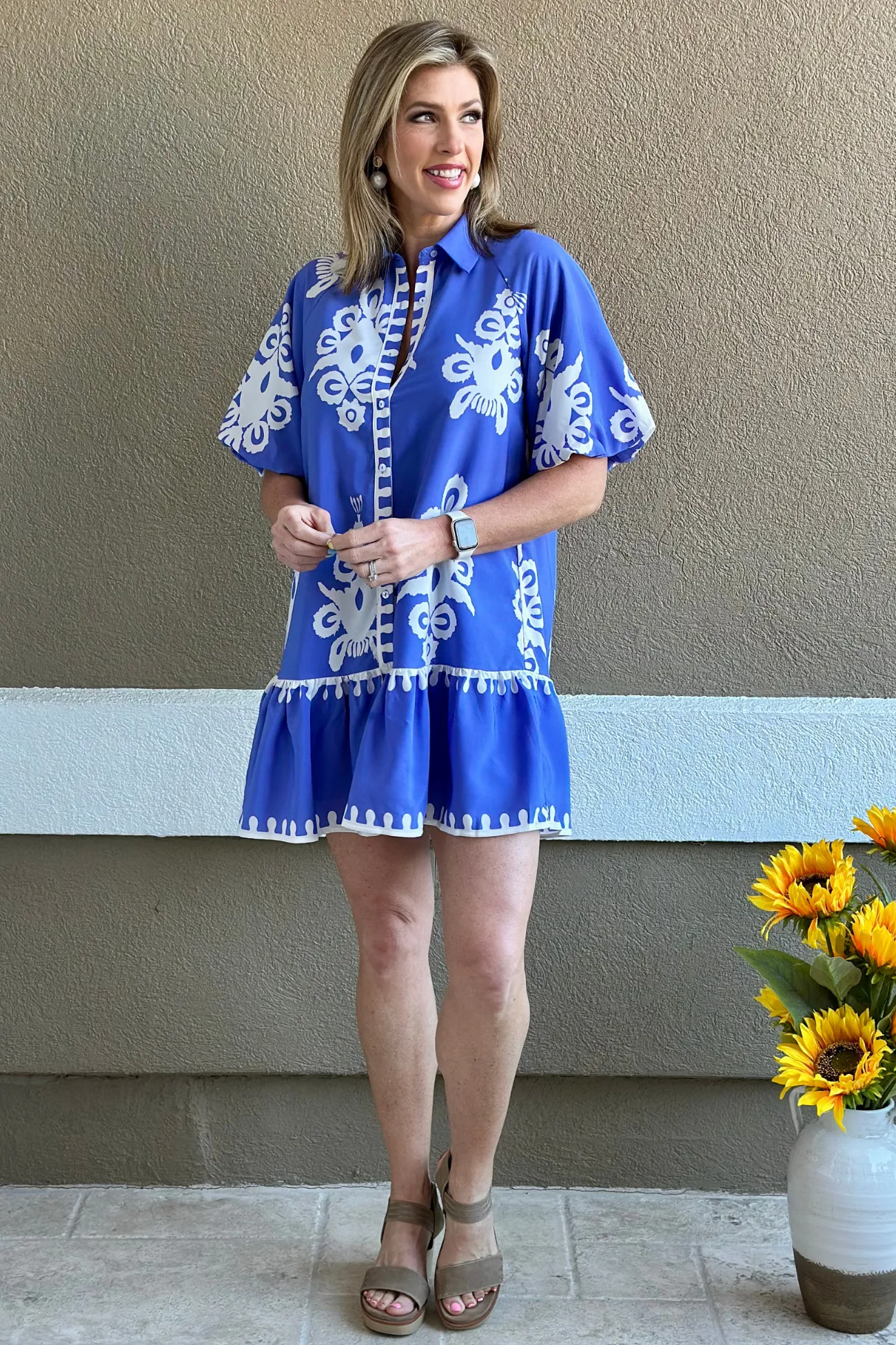 Santorini Breeze Shirt Dress