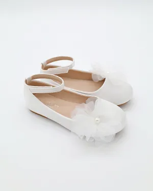 Satin Ballet Flats with Ophelia Flowers