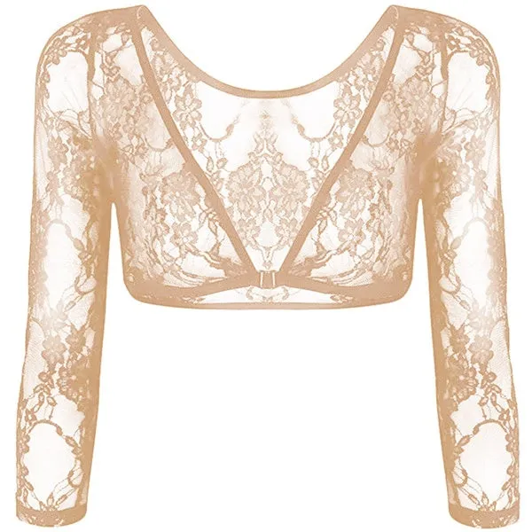 Seamless Arm Shaper Sleevey Wonders Women's Lace V-neck Perspective Cardigan