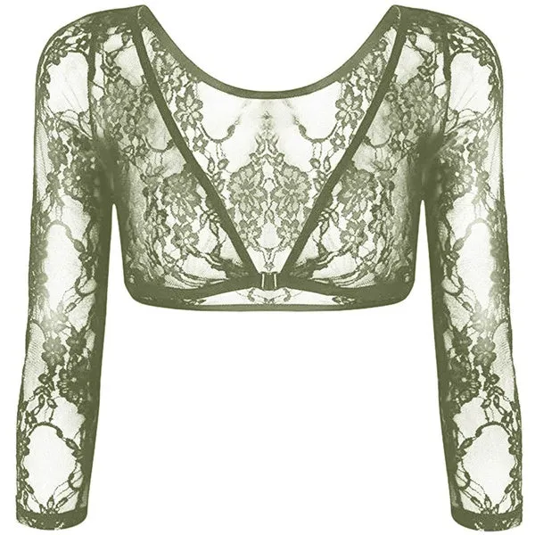 Seamless Arm Shaper Sleevey Wonders Women's Lace V-neck Perspective Cardigan