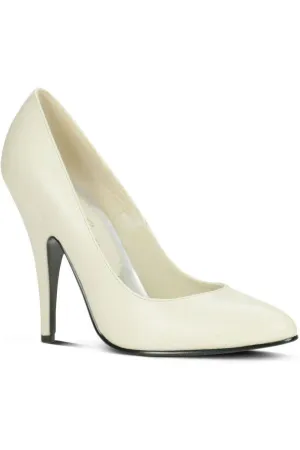 Sexy-4211 Vintage High Heel Pump | Bone Faux Leather