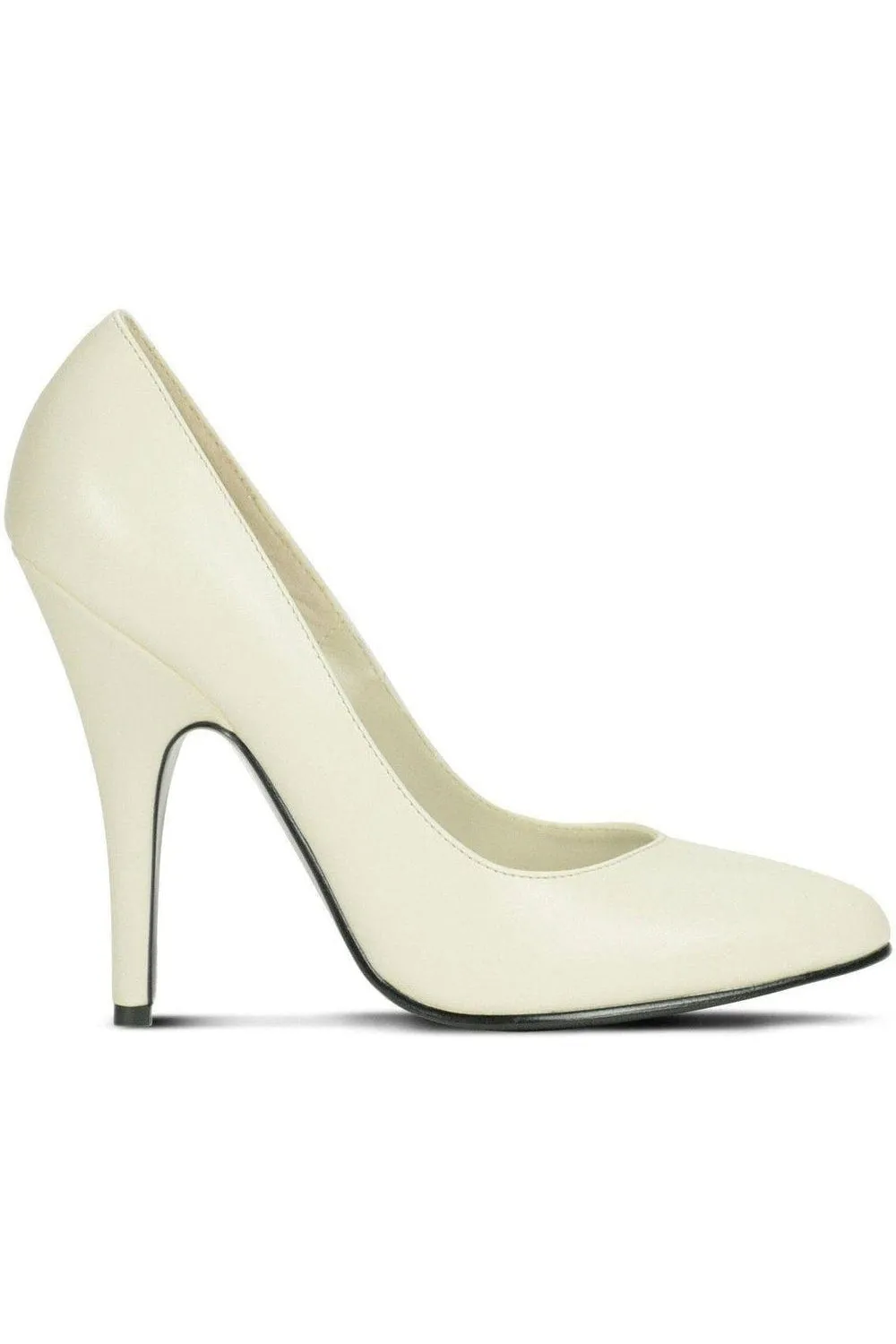 Sexy-4211 Vintage High Heel Pump | Bone Faux Leather