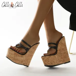 Sexy Black High Wedge