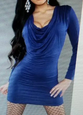 Sexy Blue Ruffle Backless Mini Dress