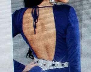 Sexy Blue Ruffle Backless Mini Dress