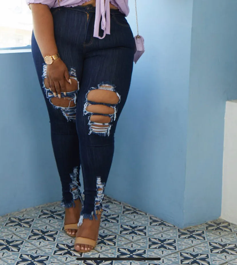 Sexy Curvy Distress Denim