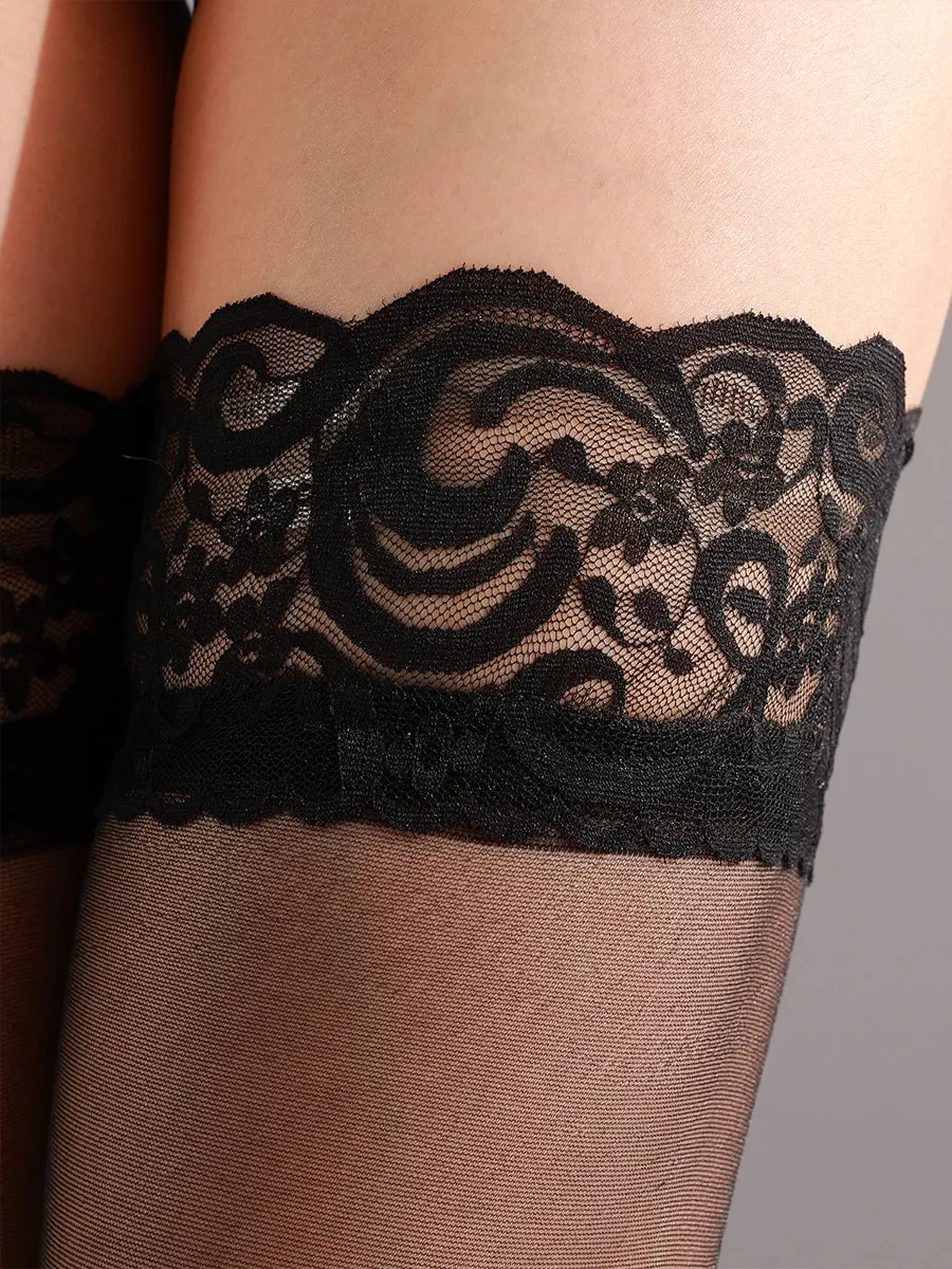 Sexy Sheer Lace Thigh-High Stockings - 5 Colors