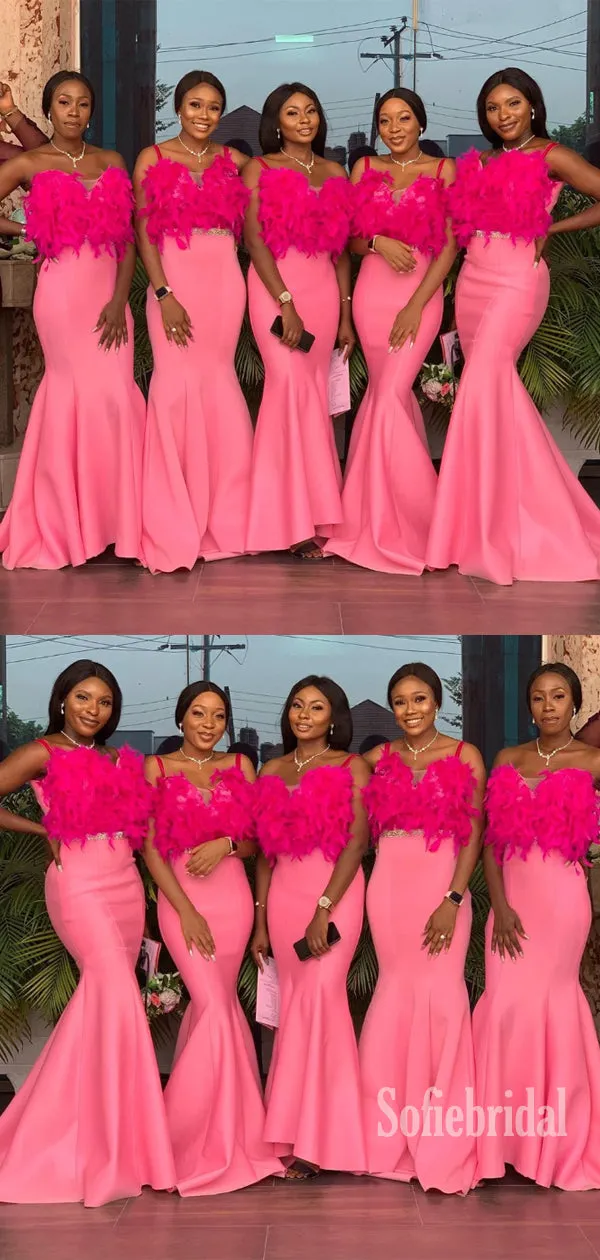 Sexy Spaghetti Straps Mermaid Cheap Bridesmaid Dresses,SFWG00351