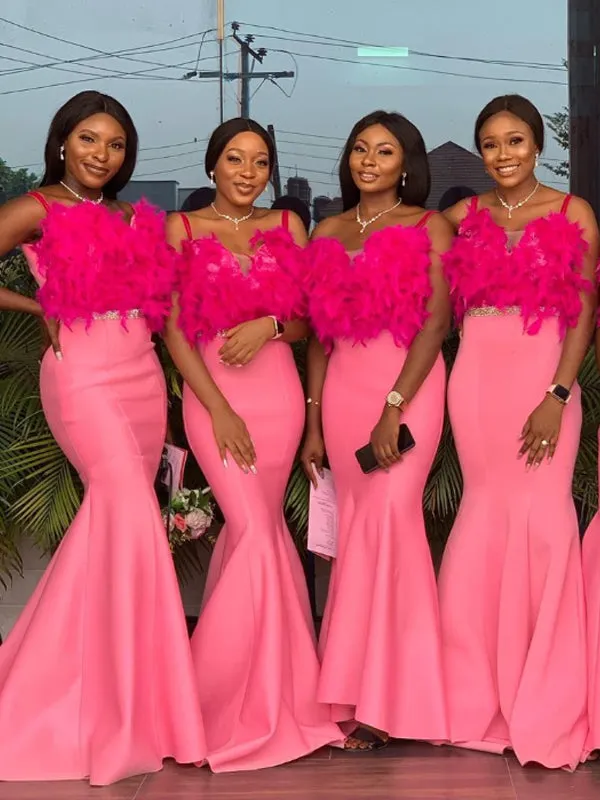 Sexy Spaghetti Straps Mermaid Cheap Bridesmaid Dresses,SFWG00351