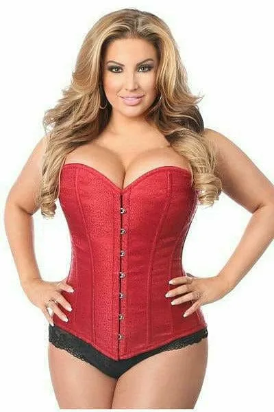 Sexy Wine Brocade Corset