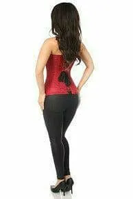 Sexy Wine Brocade Corset
