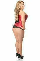 Sexy Wine Brocade Corset