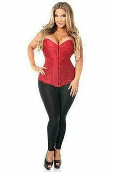 Sexy Wine Brocade Corset