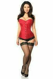 Sexy Wine Brocade Corset