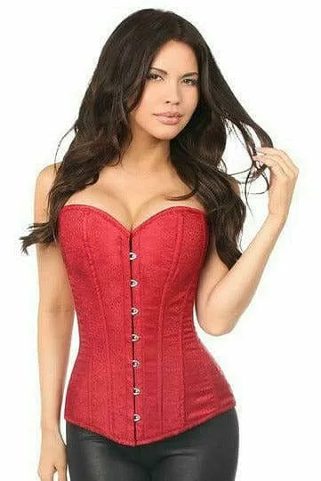 Sexy Wine Brocade Corset