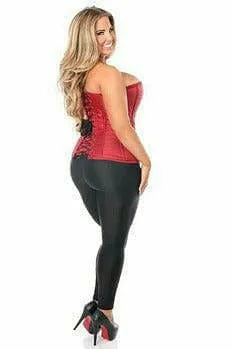 Sexy Wine Brocade Corset